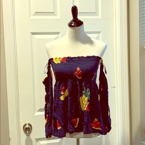Off the shoulder fruit top